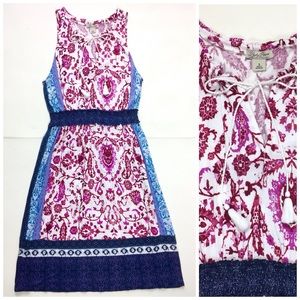 NEW Lucky Brand Tassel V-Neck Boho Dress Sz S